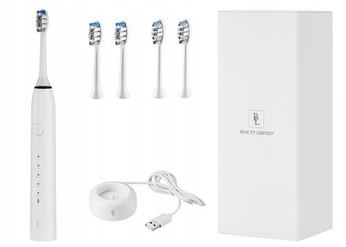 Szczoteczka soniczna do zębów 84tys r/min 5 Tryb 4 Końcówki INDUKCJA BIAŁA na Arena.pl