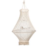 Ekologiczna lampa wisząca REVE 18137374 pleciona podłużny zwis boho kremowy