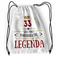 Plecak Urodziny 33 33Cie Sportowy Szkolny Worek Z Nadrukiem Ze Zdjęciem