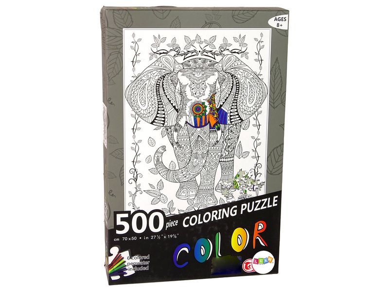 Puzzle Do Kolorowania 500 Elementów Słoń zdjęcie 3