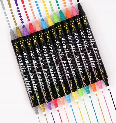 MARKERY AKRYLOWE ZESTAW 48 SZT Pisaki Flamastry Mazaki z farbą do kamieni na Arena.pl