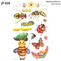 Tatuaże z brokatem owady, małe zwierzątka, różne wzory - JF-026