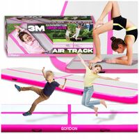 AIRTRACK 3M RÓŻOWY MATA GIMNASTYCZNA AKROBATYCZNA DMUCHANA POMPKA TORBA