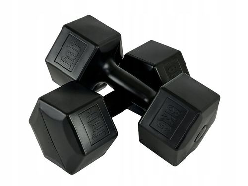 HANTLE 6KG zestaw hantli 6 kg CIĘŻARKI DO ĆWICZEŃ hantle bitumiczne 2szt na Arena.pl