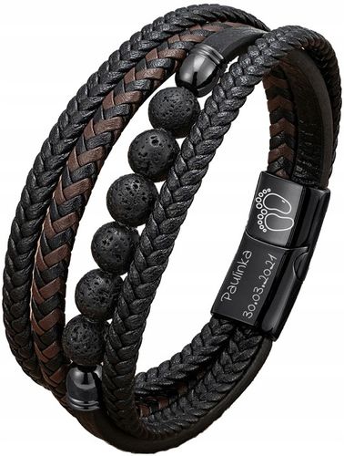 Bransoletka TYGRYSIE OKO dla taty GRAWER CZARNA na Arena.pl