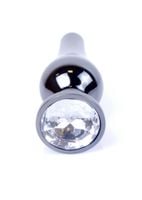 plug-jewellery dark silver butt plug- clear