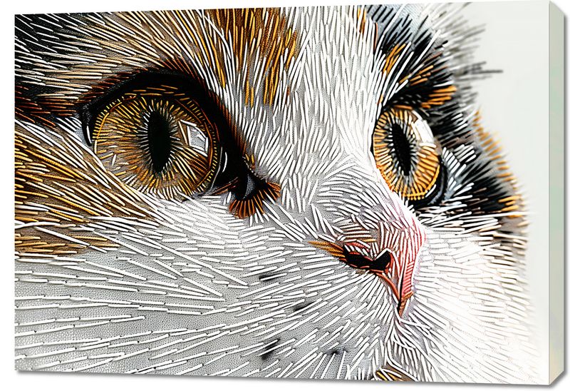 Obraz 100x70cm Nitkowany Kot zdjęcie 1