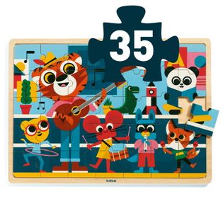 Edukacyjne puzzle drewniane Djeco Muzykanci 35 el.