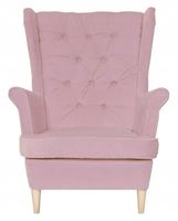 Fotel uszak Gaja skandynawski Family Meble pudrowy różowy jasny wygod