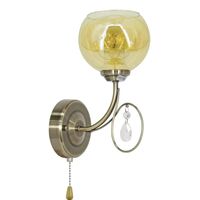 Retro lampa ścienna 8823/1 21QG kielich z kryształkiem mosiądz