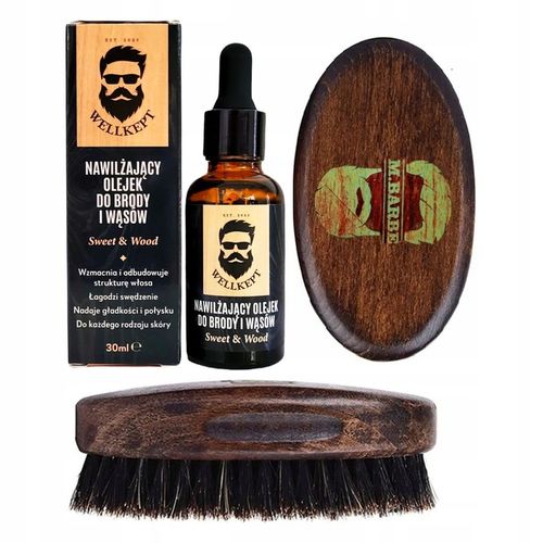 Zestaw do Pielęgnacji Brody: Kartacz / Szczotka + Olejek 30ml Nawilżający na Arena.pl