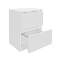 STOLIK NOCNY 40 cm z 2 szufladami do sypialni SZAFKA NOCNA biała
