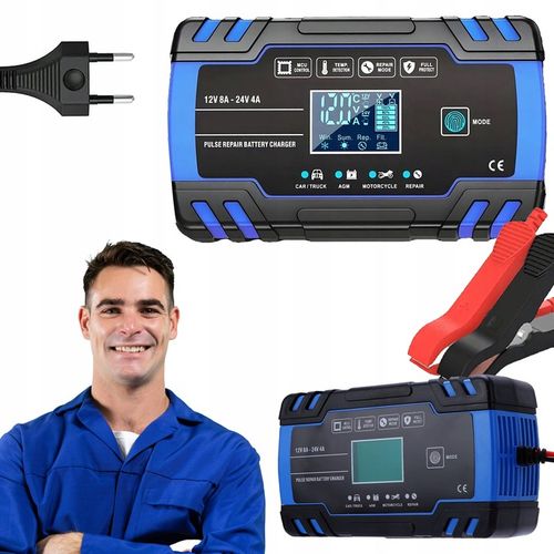 Prostownik AUTOMATYCZNY SAMOCHODOWY FUNKCJA NAPRAWY DO AKUMULATORÓW 12V 24V na Arena.pl