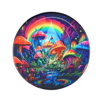 Kolorowy Młynek do Tytoniu Grinder z Kolorowymi Grzybkami Jeziorem i Tęczą