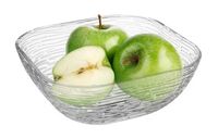 Salaterka szklana Harmony 1,4L kwadratowa 20 cm przezroczysta wzór 1 paski