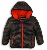 Kurtka zimowa pikowana z kapturem moro dla chłopca 98