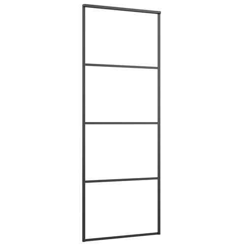 Drzwi przesuwne z zestawem okuć czarne 76x205 cm ESG szkło na Arena.pl