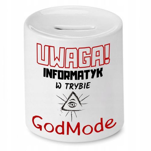 Skarbonka Informatyka Programisty Godmode Z Nadrukiem Ze Zdjęciem na Arena.pl