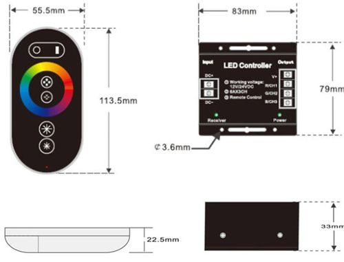 Sterownik kontroler do taśm LED RGB pilot 12V/3x6A na Arena.pl