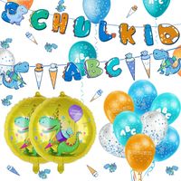 Zestaw Balonów z Dinozaurami Niebieskie 30 sztuk Dekoracji