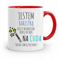 Dla Baristy Baristki Kawiarki Kubek Czerwony Z Nadrukiem Ze Zdjęciem