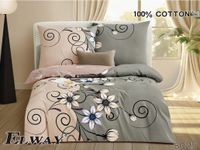 Pościel ELWAY satyna bawełniana 140x200cm KWIATY 8025