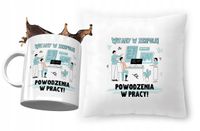 Zestaw Powitanie W Pracy Poduszka + Kubek Prezent Z Nadrukiem Ze Zdjęciem