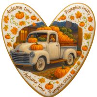 CIASTKO LUKROWANE WHITE PERL PUMPKIN ROZ.M SERCE JESIEŃ RĘCZNIE ROBIONE