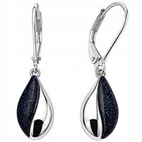 Srebrne kolczyki angielskie srebro próba 925 czarne Noc Kairu