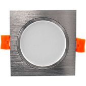 Wpuszczana LAMPA sufitowa VENUS 303622 Polux podtynkowa OPRAWA kwadratowa LED 7W 3000K do zabudowy srebrna