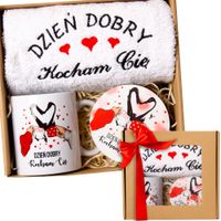 Prezent Komplet Zestaw Ręczników Walentynki Upominek Dla Par Żony Męża