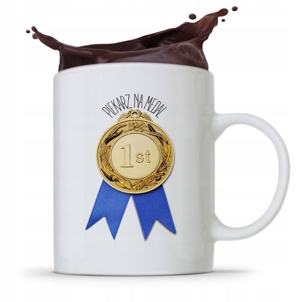 Kubek Prezent Dla Piekarza Cukiernika Na Medal Z Nadrukiem Ze Zdjęciem zdjęcie 1