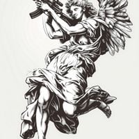 Plakat 100x100cm Anioł Wojny