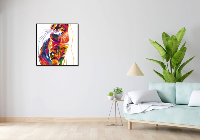 Plakat 70x70cm Nasycony Kot zdjęcie 4