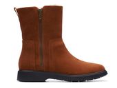 Clarks Botki damskie - Un Elda Mid Ocieplane - rozmiar 37 - Brązowy Nubuk