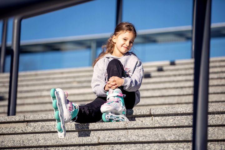 Rolki Regulowane RAVEN Lia Mint 34-37 Kółko LED zdjęcie 7