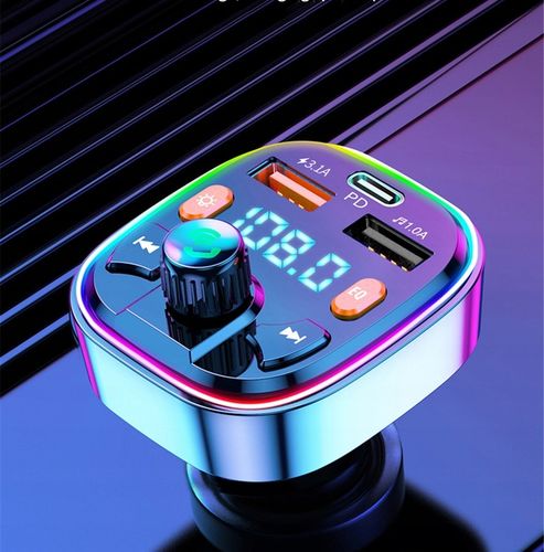 TRANSMITER FM BLUETOOTH 5.0 ŁADOWARKA QC 3.0 PD 20W RGB 2x USB USB-C na Arena.pl