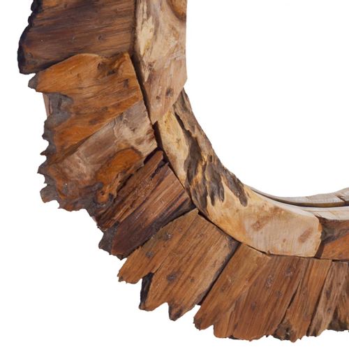 Lustro ścienne, 60 cm, tekowe, okrągłe na Arena.pl