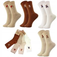 4x SKARPETKI DAMSKIE WEŁNIANE CIEPŁE NATURALNE DŁUGIE WYGODNE MODNE KASZMIR