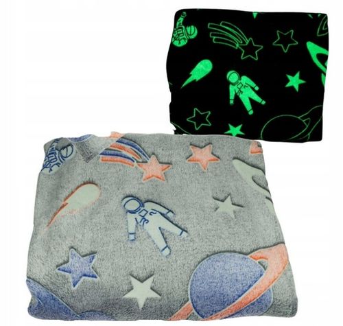 kocyk świecący w ciemności pled 150X200 koc dziecięcy różowy motylek na Arena.pl