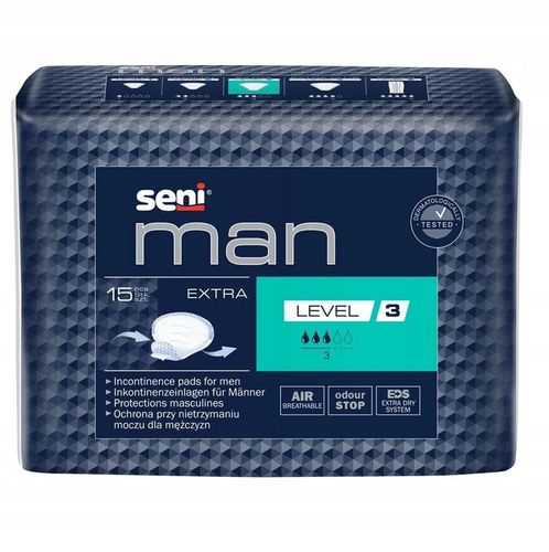 SENI MAN EXTRA Level 3 wkładki urologiczne dla mężczyzn 15szt chłonność 3/5 na Arena.pl
