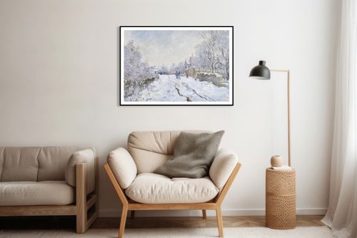 Plakat 91,5x61cm Snow at Argenteuil, Monet Vintage do Salonu na Arena.pl