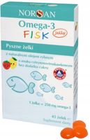 NORSAN Omega-3 Fisk żelki dla dzieci ODPORNOŚĆ truskawka cytryna 45 żelek