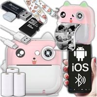 APARAT NATYCHMIASTOWY DLA DZIECI DRUKUŚ DRUKARKA Z KARTA 32GB + 3 ROLKI