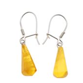 Kolczyki - transparentny Bursztyn stożki i srebro 2