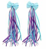 Frędzle wstążki do roweru na kierownicę niebiesko-fioletowo-różowe