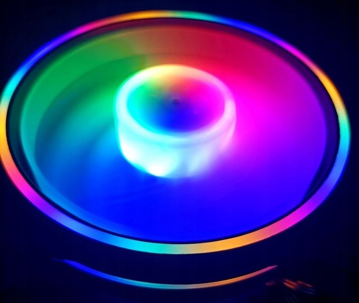 Wentylator RGB Dual LED RING RAINBOW V2 12cm Molex zdjęcie 3