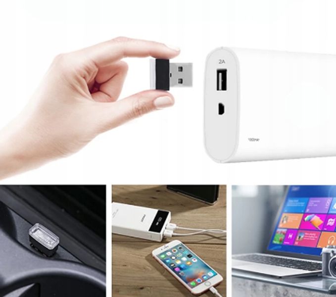 LAMPKA SAMOCHODOWA USB 5V 0,034W MINI BIAŁA zdjęcie 7