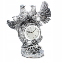 LIVELLO Zegar Kominkowy Stojący Ceramiczny Retro Srebrny 32 cm Duży GOŁĘBIE