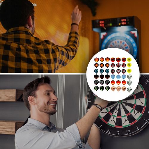ZESTAW 12 RZUTEK DO DARTA 100 GROTÓW + 42 PIÓRKA RZUTKI DART GRA PALETKI na Arena.pl